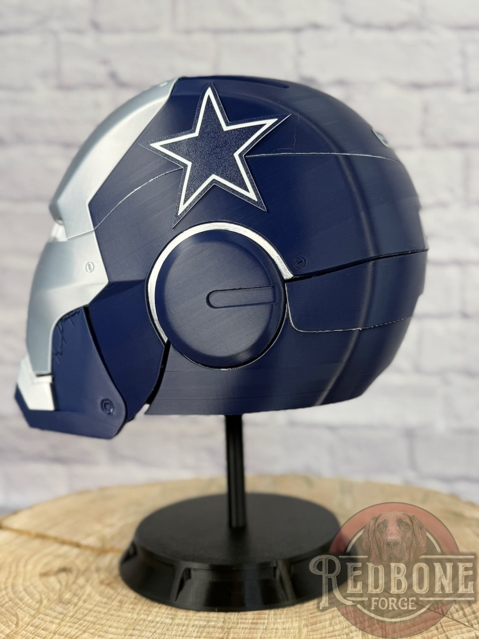 Dallas- Inspired Iron Hero Helmet - Mark C in Navy & Silver