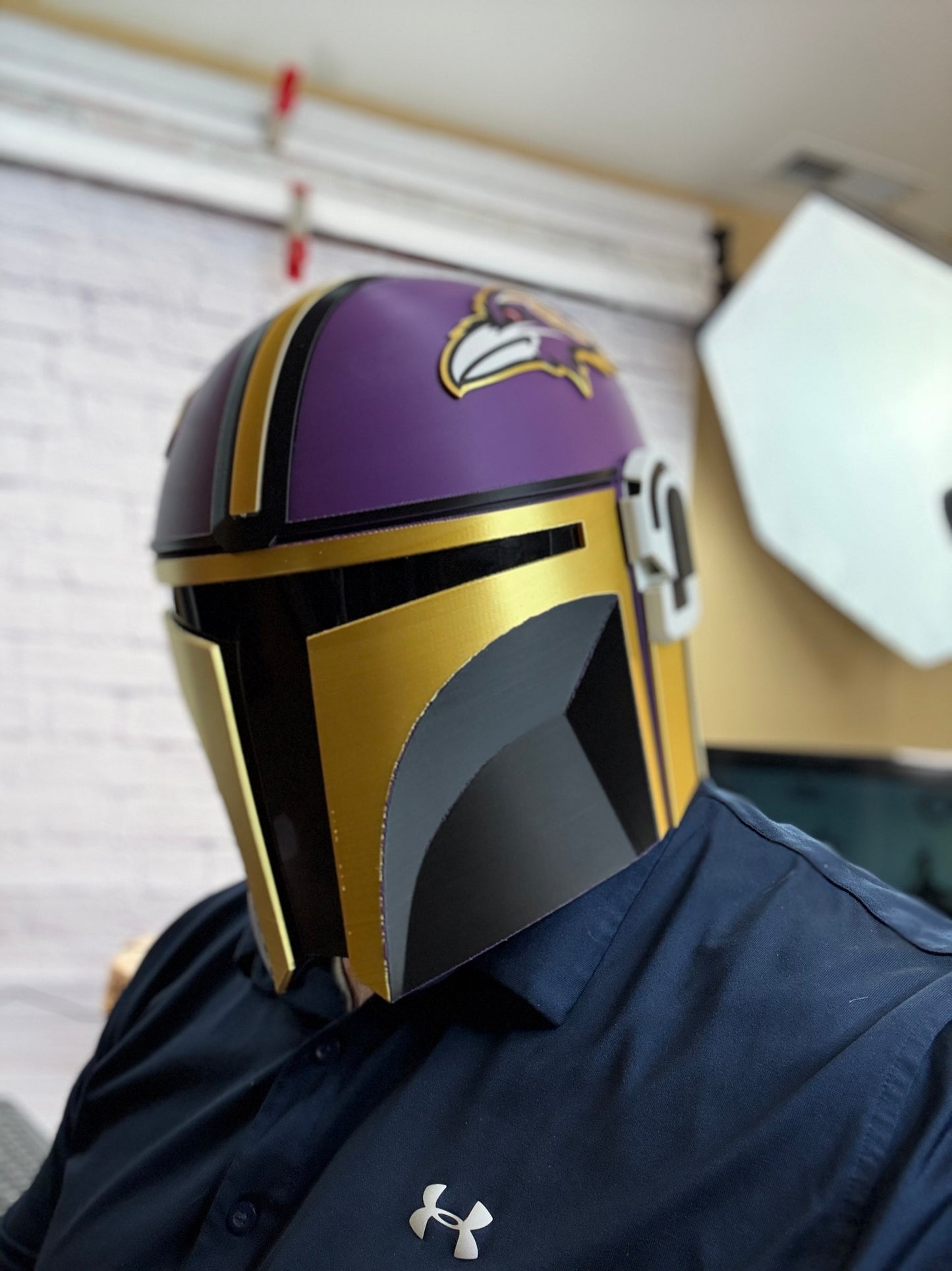 Baltimore-Inspired Purple, Gold, & Black Mandalorian Helmet