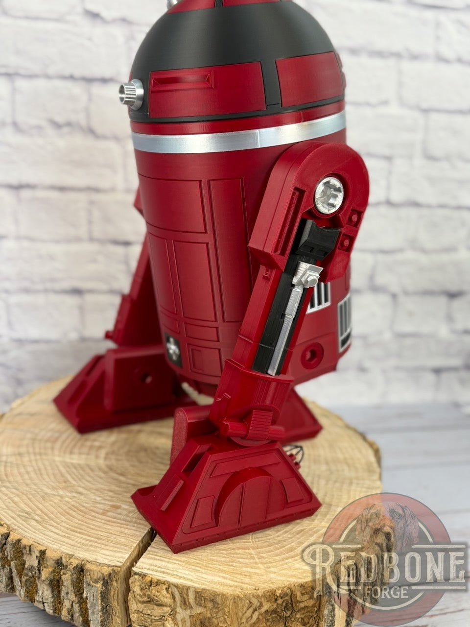 Georgia -Inspired Crimson, Black & Silver R2 Astromech Droid