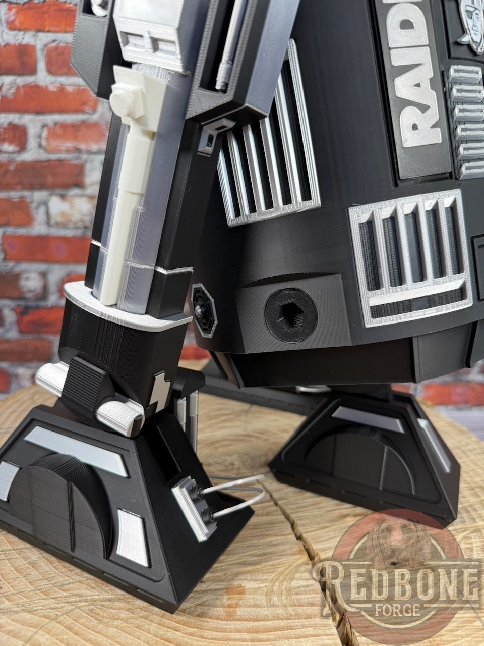 Raiders -Inspired R2 Black & Silver Astromech Droid