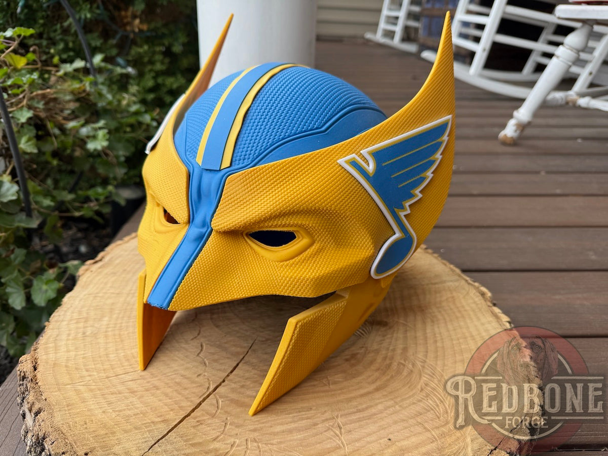 St. Louis Blues Wolverine Retro 3D Printed Helmet