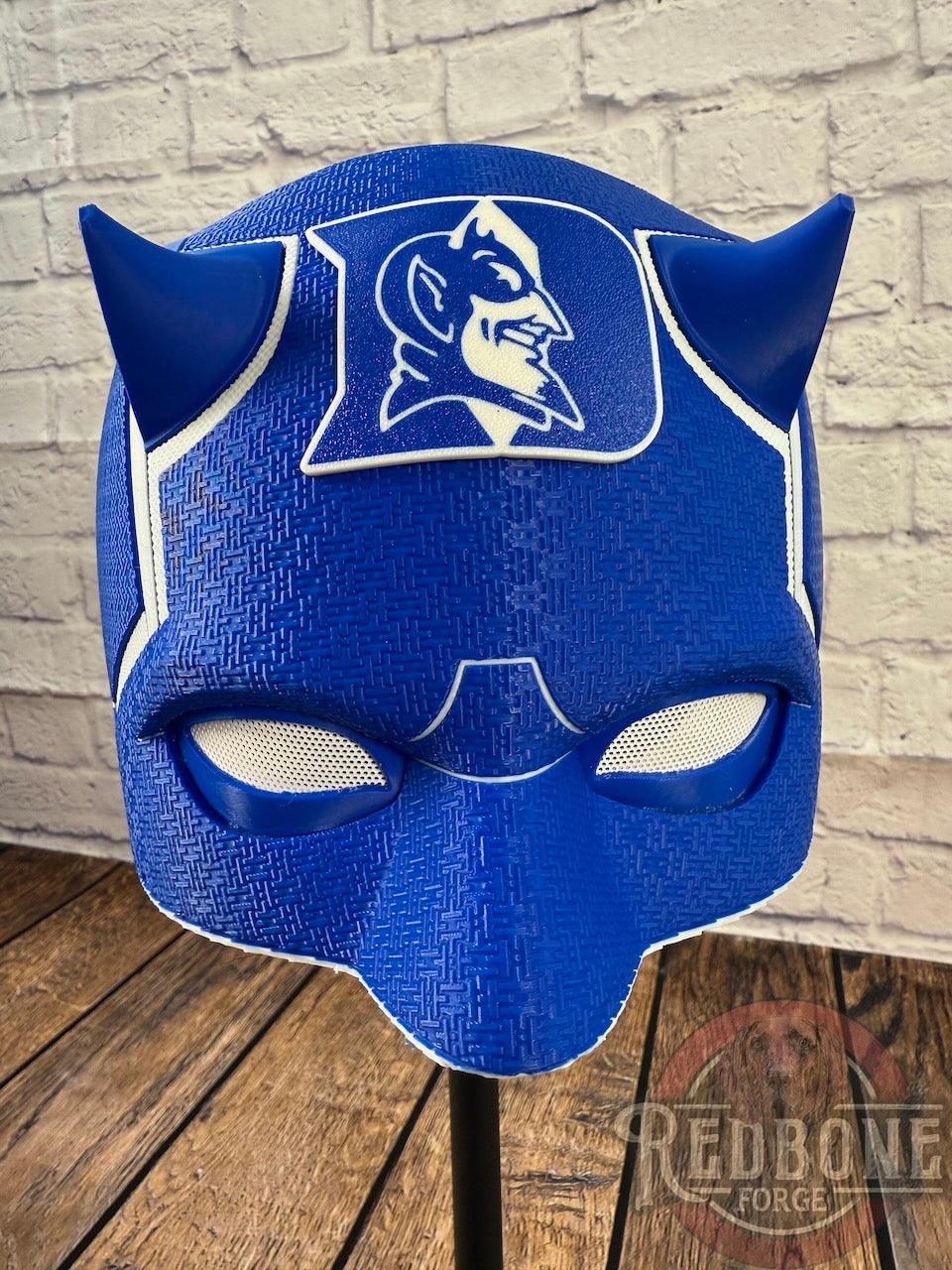 Blue & White Blind Devil Helmet