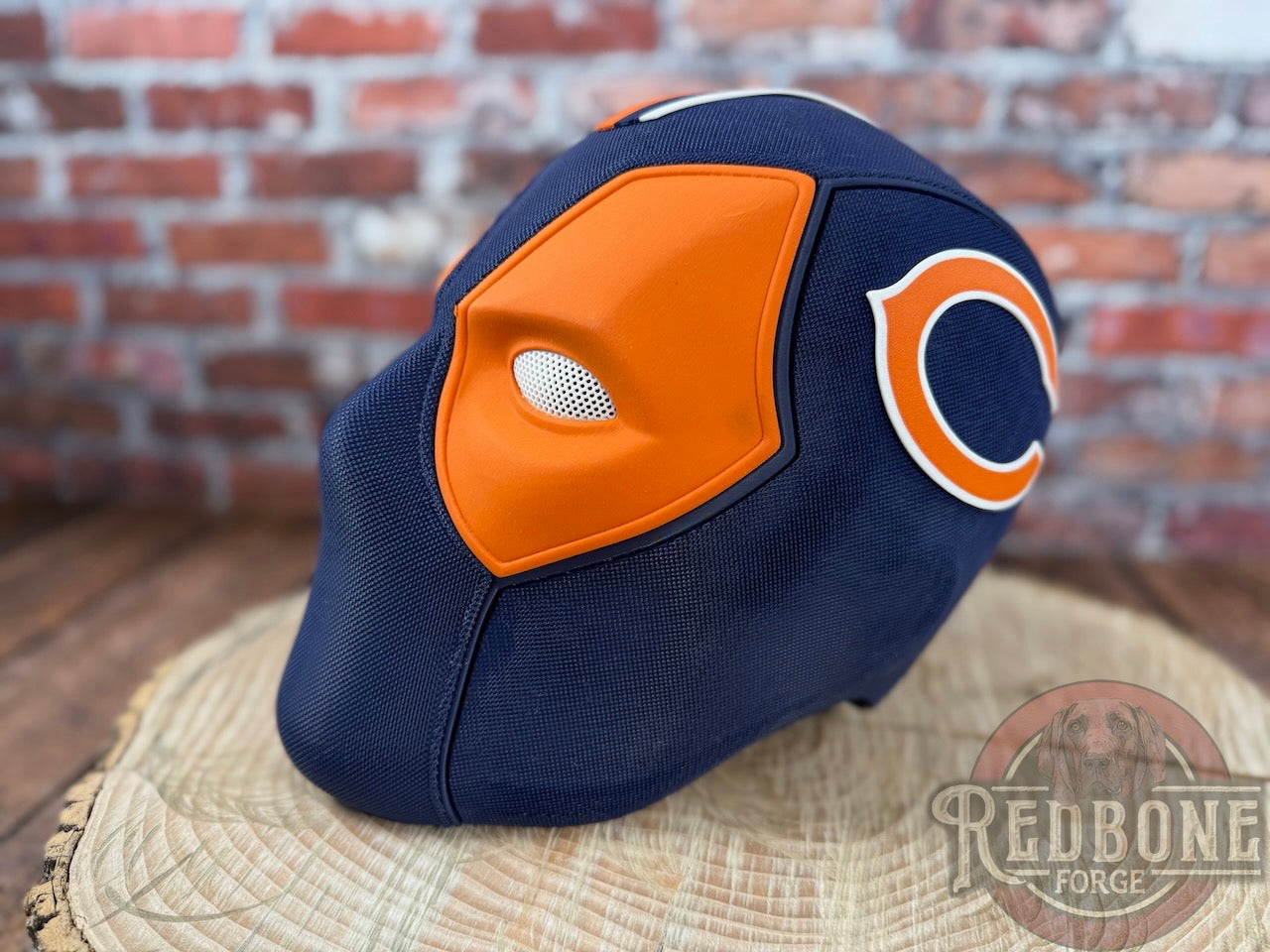 iron man deadpool helmet Chicago-Inspired Orange and Navy Blue Masked Mercenary Mask – Redbone Forge