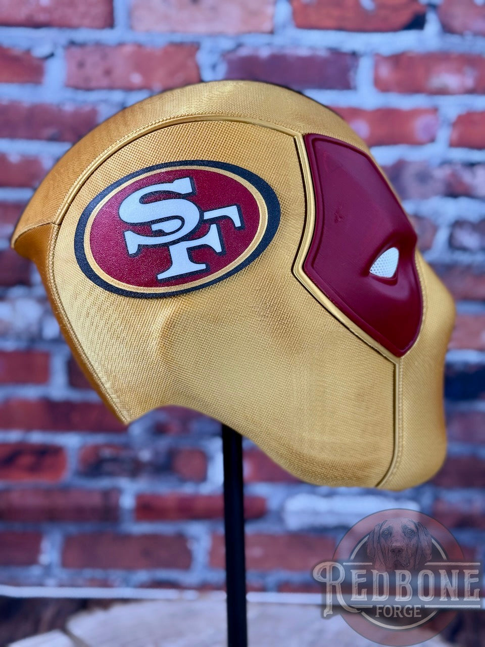 San Francisco-Inspired Garnet & Gold Masked Mercenary Mask