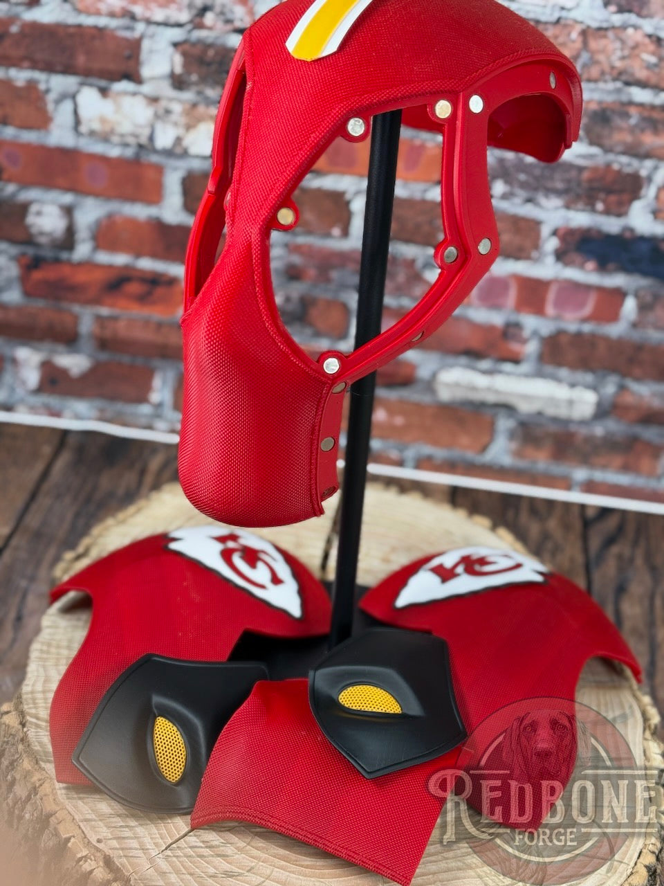 Kansas City Chiefs Deadpool Red & Black 3D Printed Helmet