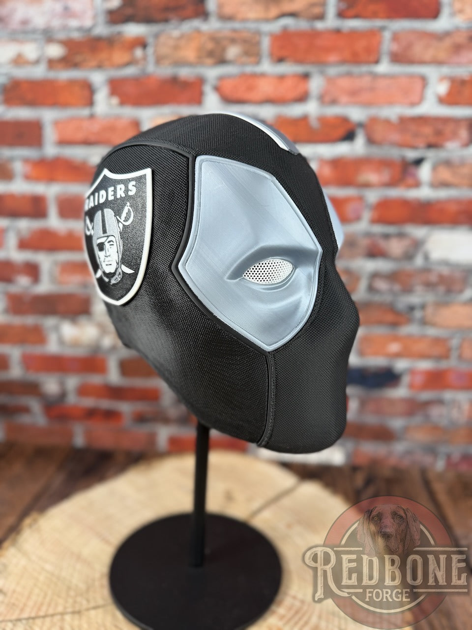 deadpool motorcycle helmet amazon Vegas-Inspired Black & Silver Masked Mercenary Mask – Redbone Forge