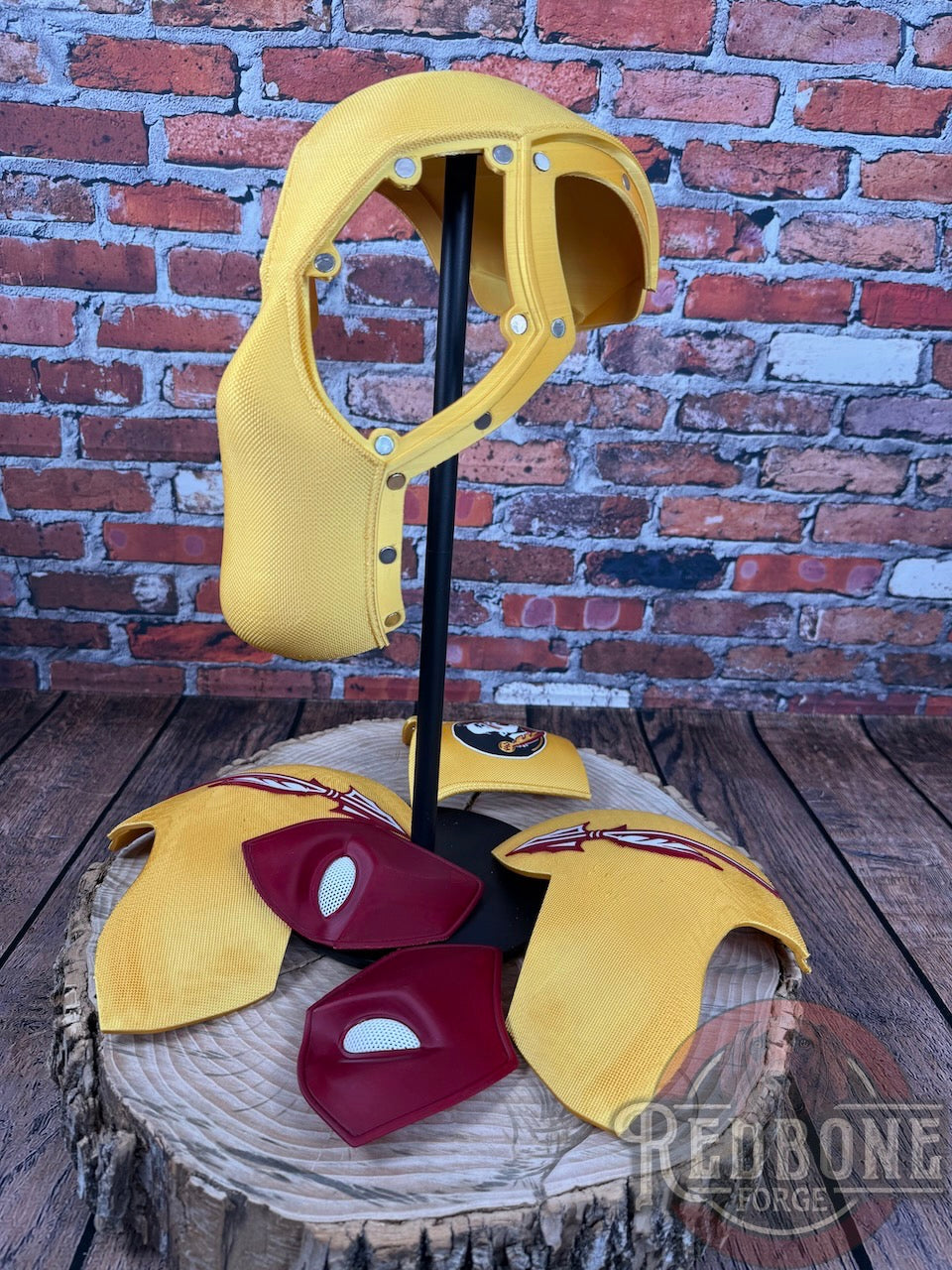 Florida-Inspired Gold & Garnet Masked Mercenary Mask