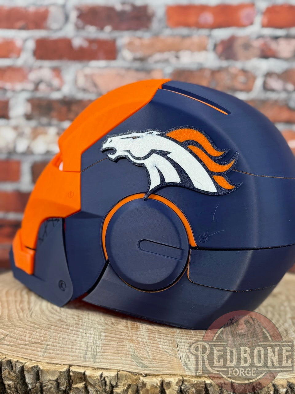 Denver- Inspired Iron Hero Helmet - Mark B in Navy & Orange