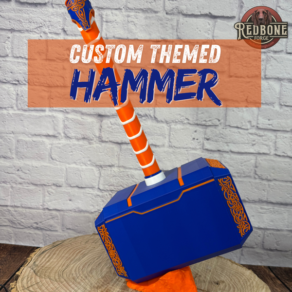 Custom Themed Mjolnir Norse God Hammer 3D Printed w/ Stand