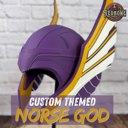 Custom Themed Norse God Helmet 3D Printed