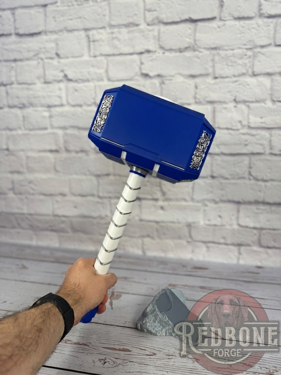 Custom Themed Mjolnir Norse God Hammer 3D Printed w/ Stand