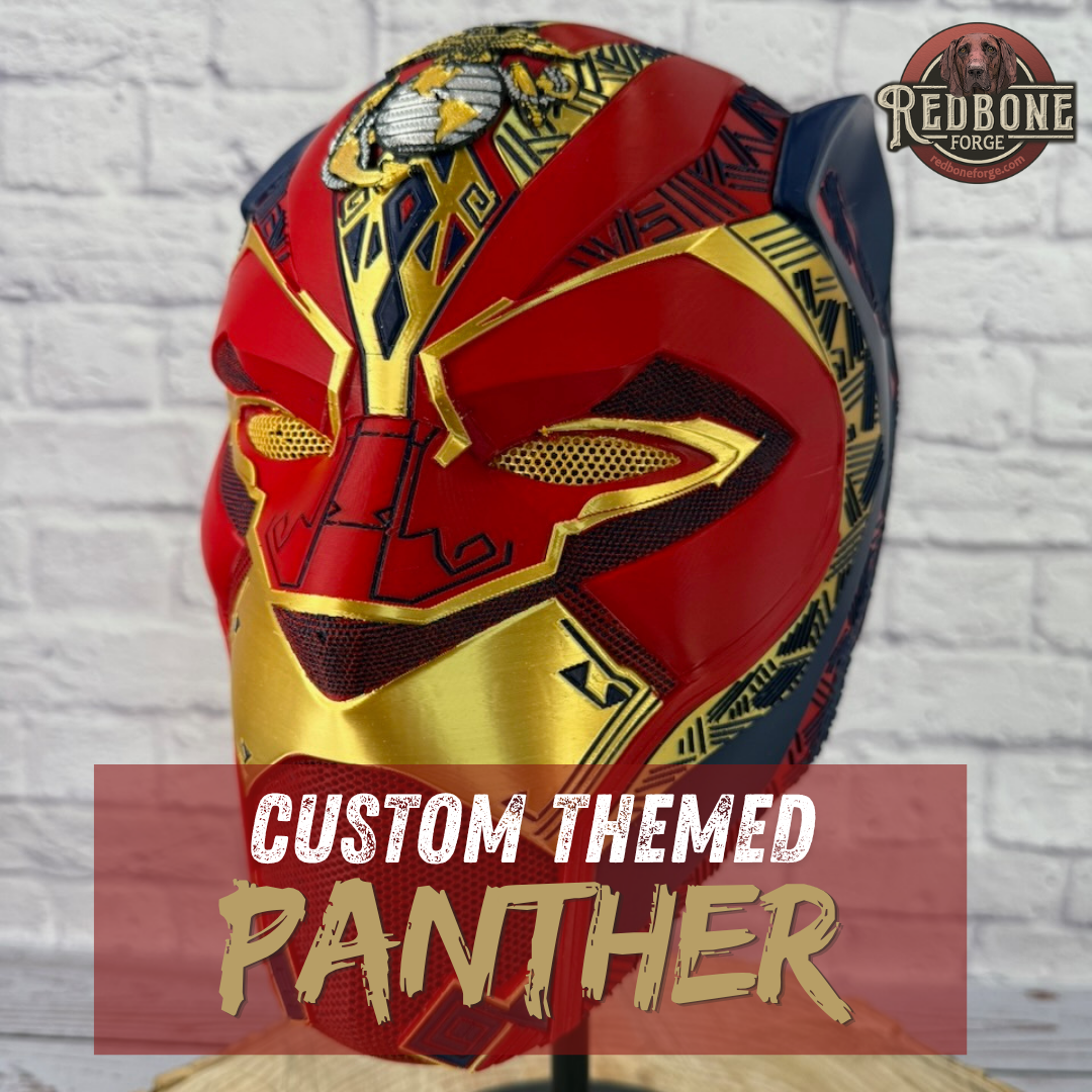 Custom Tribal Cat Panther Warrior Mask 3D Printed
