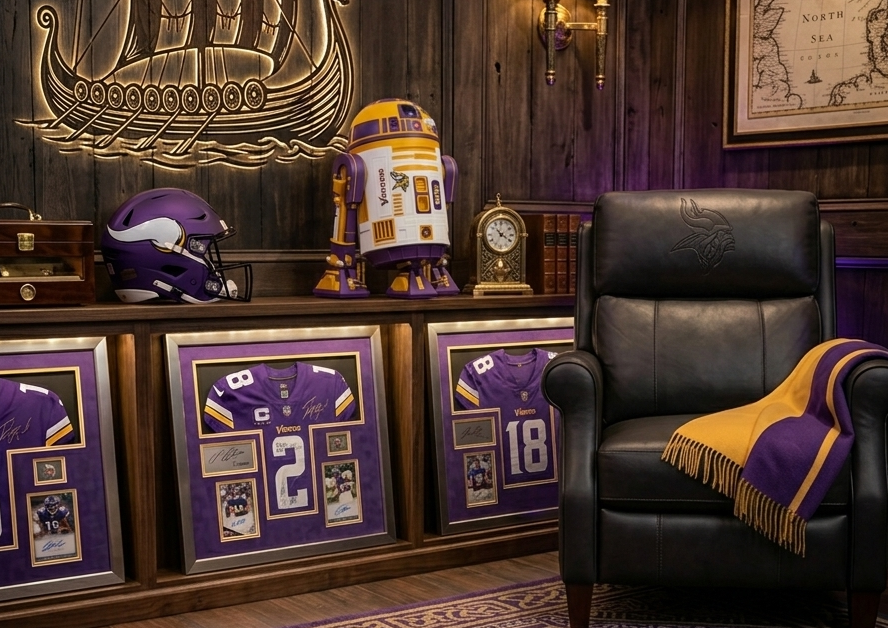 Vikings -Inspired R2 Minnesota Purple & Gold Astromech Droid
