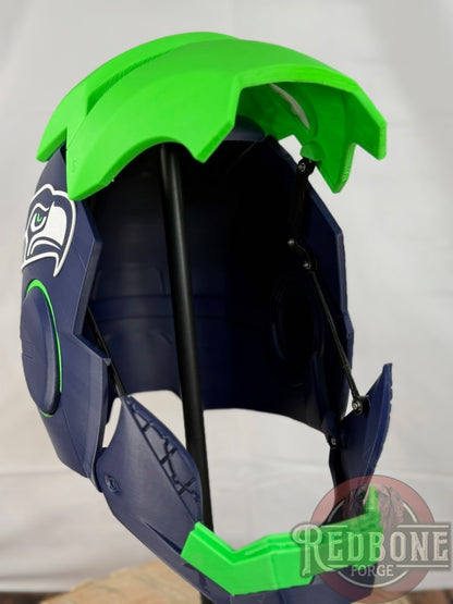 Seahawks- Inspired Iron Hero Helmet - Mark S in Navy & Action Green