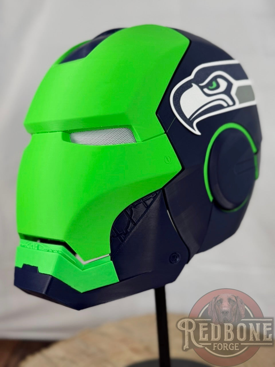 Seahawks- Inspired Iron Hero Helmet - Mark S in Navy & Action Green