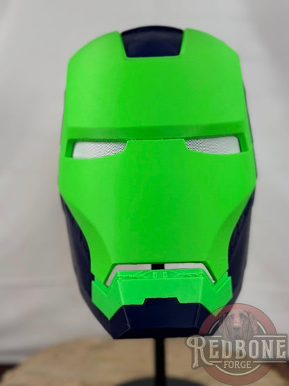 Seahawks- Inspired Iron Hero Helmet - Mark S in Navy & Action Green