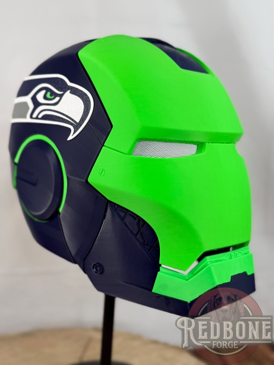 Seahawks- Inspired Iron Hero Helmet - Mark S in Navy & Action Green