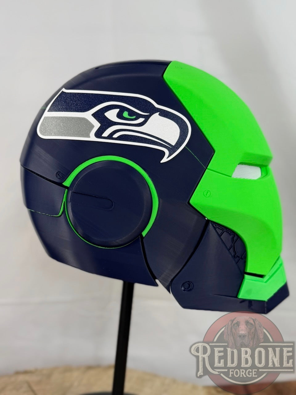 Seahawks- Inspired Iron Hero Helmet - Mark S in Navy & Action Green