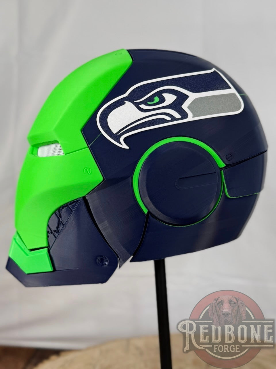 Seahawks- Inspired Iron Hero Helmet - Mark S in Navy & Action Green