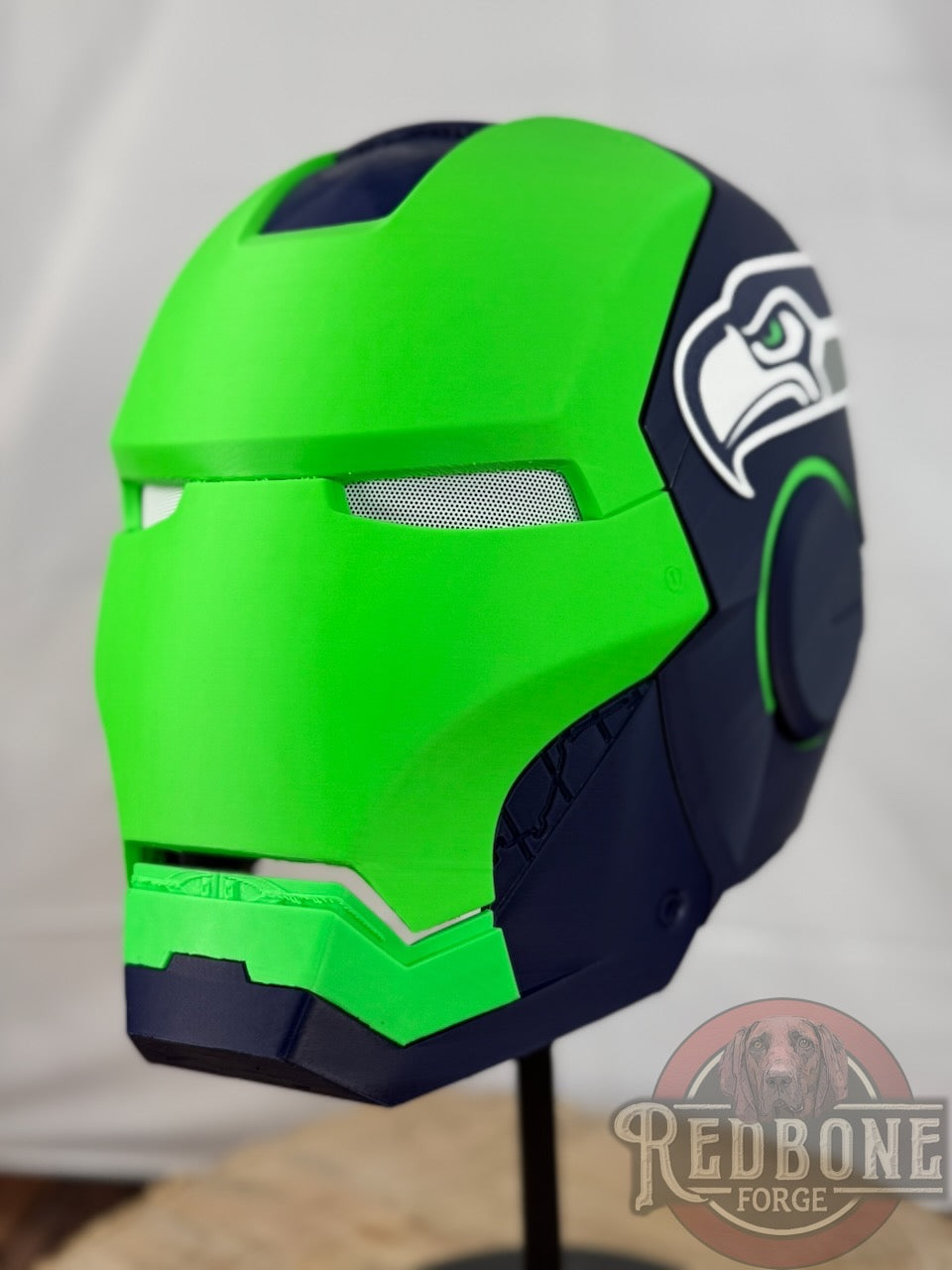 Seahawks- Inspired Iron Hero Helmet - Mark S in Navy & Action Green
