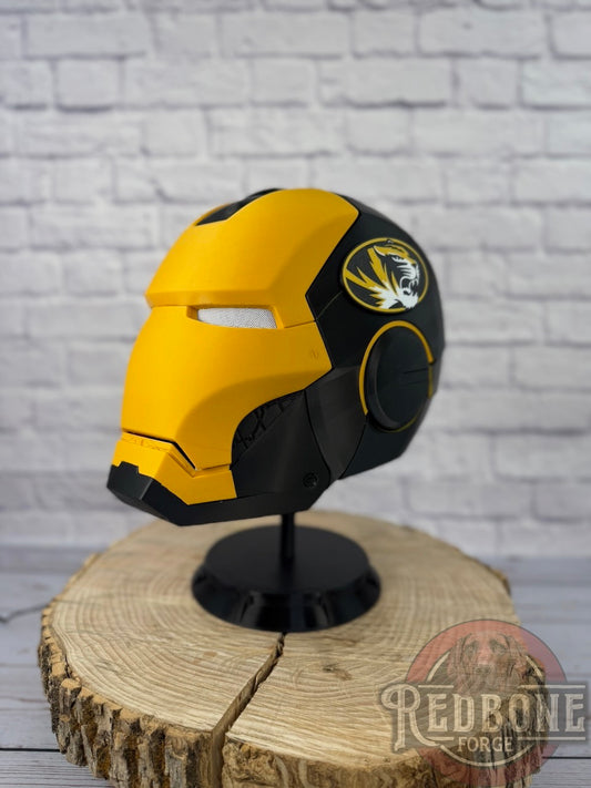 Mizzou- Inspired Iron Hero Helmet - Mark M in Black & Gold