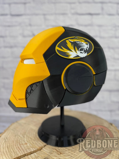 Mizzou- Inspired Iron Hero Helmet - Mark M in Black & Gold