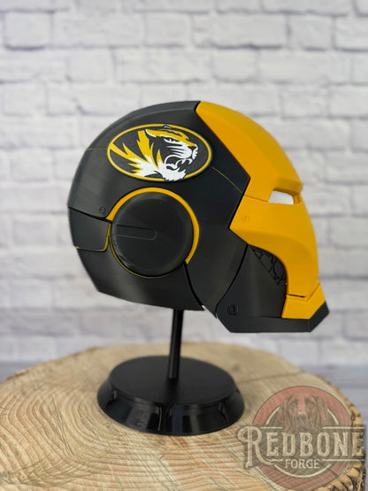 Mizzou- Inspired Iron Hero Helmet - Mark M in Black & Gold