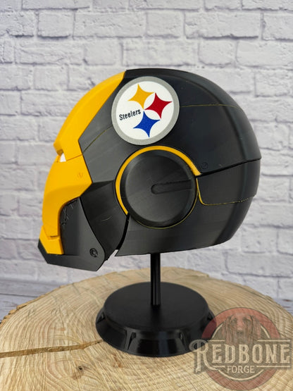 Pittsburgh- Inspired Iron Hero Helmet - Mark S in Black & Gold