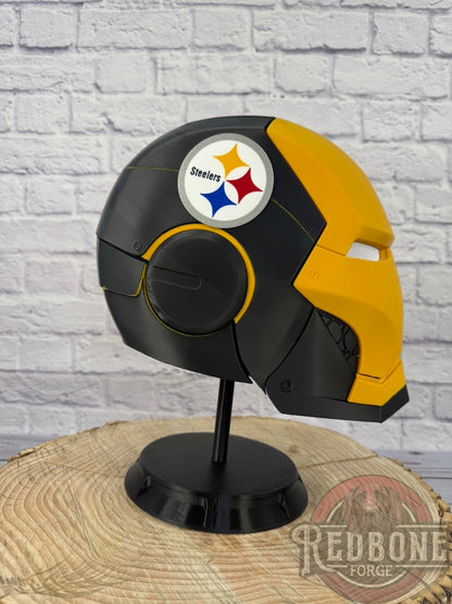 Pittsburgh- Inspired Iron Hero Helmet - Mark S in Black & Gold