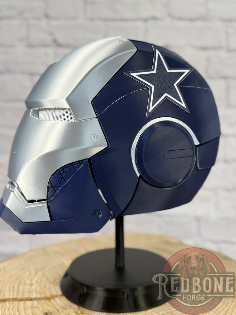 Dallas- Inspired Iron Hero Helmet - Mark C in Navy & Silver