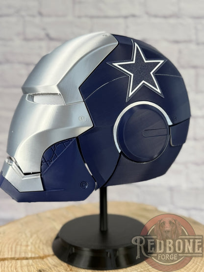 Dallas- Inspired Iron Hero Helmet - Mark C in Navy & Silver
