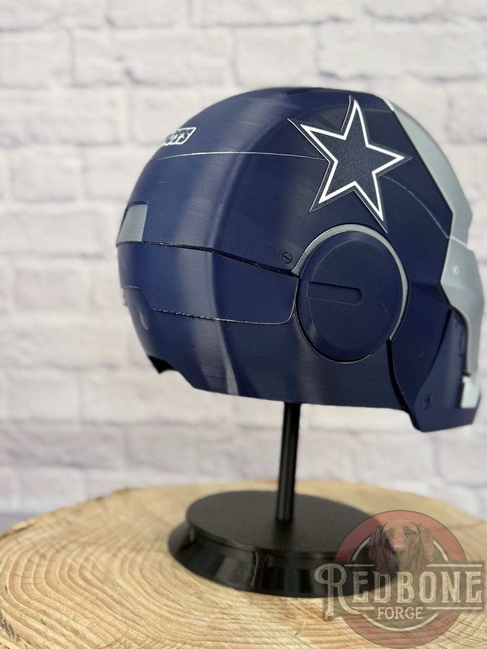 Dallas- Inspired Iron Hero Helmet - Mark C in Navy & Silver