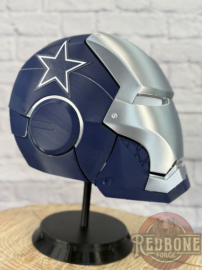 Dallas- Inspired Iron Hero Helmet - Mark C in Navy & Silver