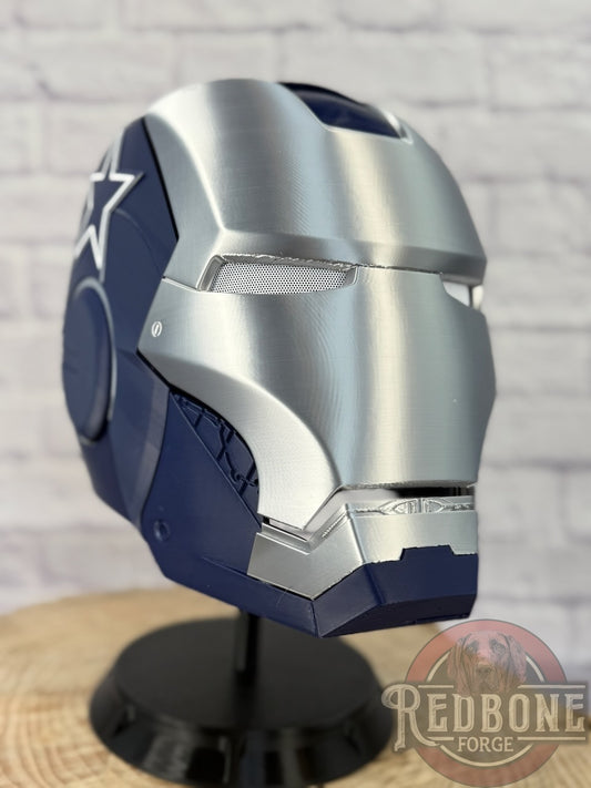 Dallas- Inspired Iron Hero Helmet - Mark C in Navy & Silver