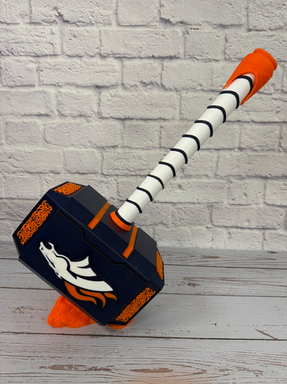 Broncos-Inspired Mjolnir Thor Hammer