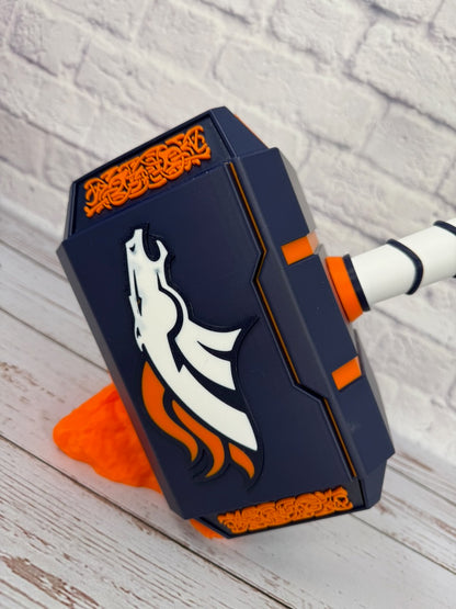 Broncos-Inspired Mjolnir Thor Hammer