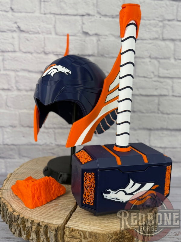 Denver Broncos Thor Helmet And Hammer 3D Printed Hammer