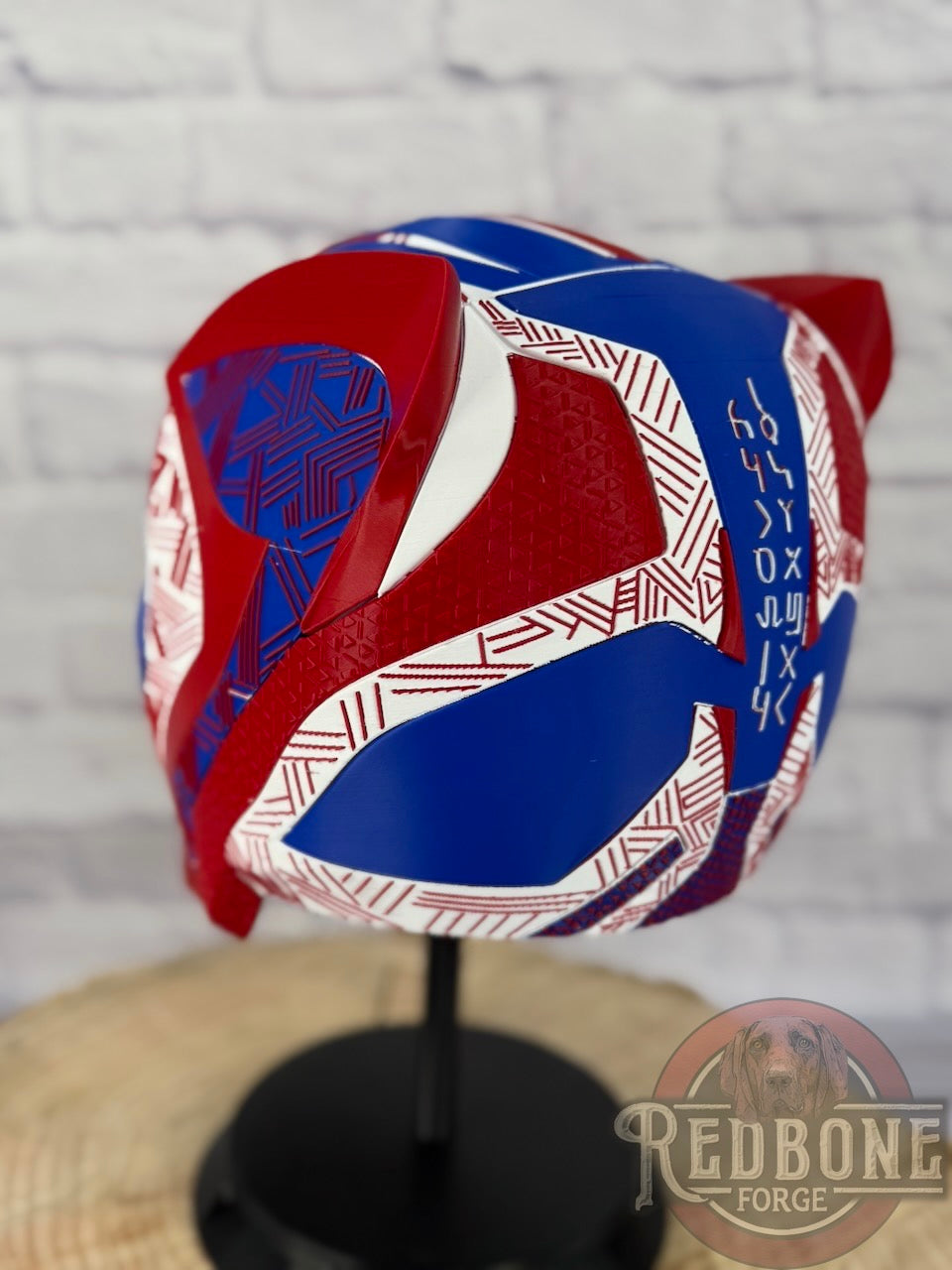 TEAM USA-Inspired Red, White, & Blue Tribal Cat Warrior Helmet