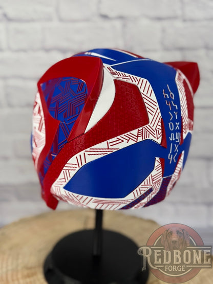 TEAM USA-Inspired Red, White, & Blue Tribal Cat Warrior Helmet