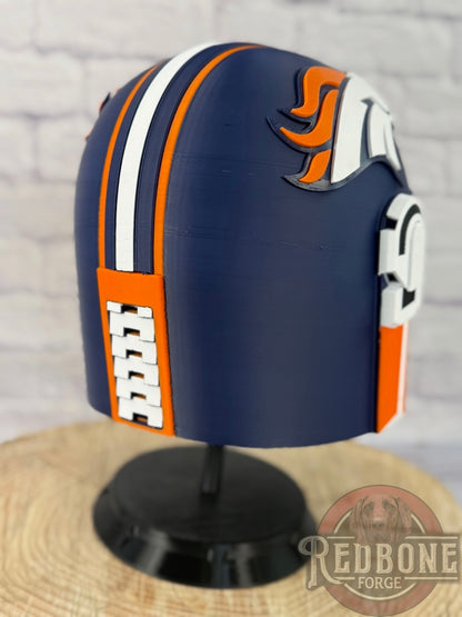Denver-Inspired Blue and Orange Mandalorian Helmet
