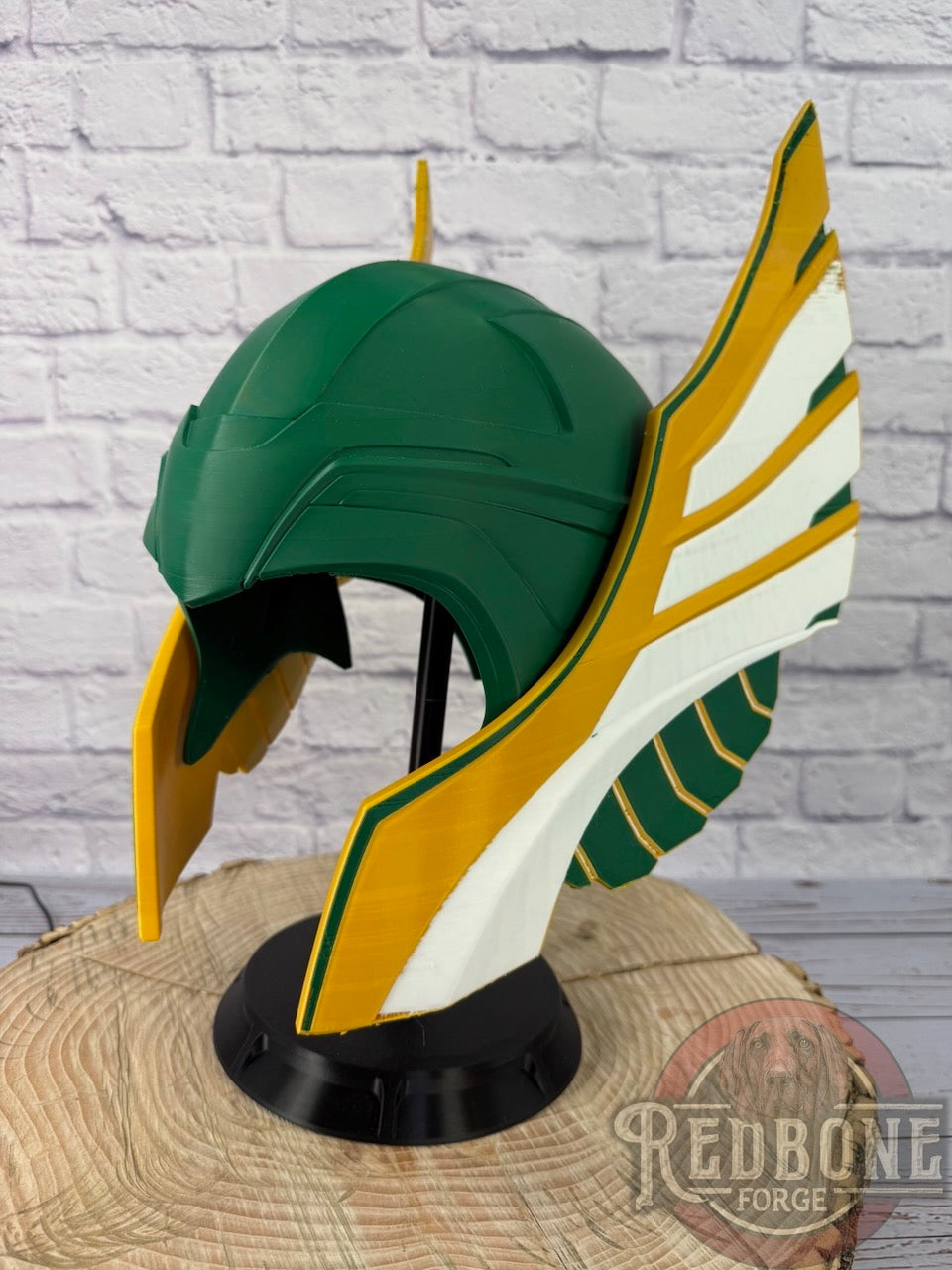 SCRATCH & DENT Green Bay-Inspired Green Yellow and White Norse God Helmet