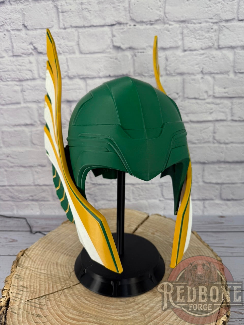 SCRATCH & DENT Green Bay-Inspired Green Yellow and White Norse God Helmet