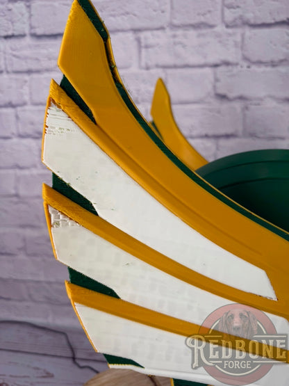 SCRATCH & DENT Green Bay-Inspired Green Yellow and White Norse God Helmet