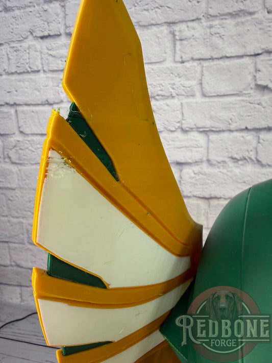 SCRATCH & DENT Green Yellow and White Norse God Helmet