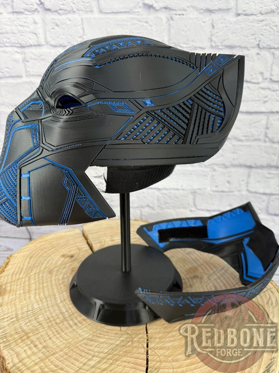SCRATCH & DENT Black & Blue Tribal Cat Helmet