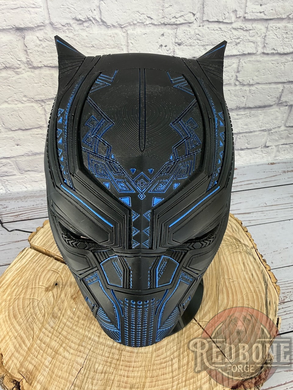 SCRATCH & DENT Black & Blue Tribal Cat Helmet
