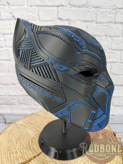 SCRATCH & DENT Black & Blue Tribal Cat Helmet