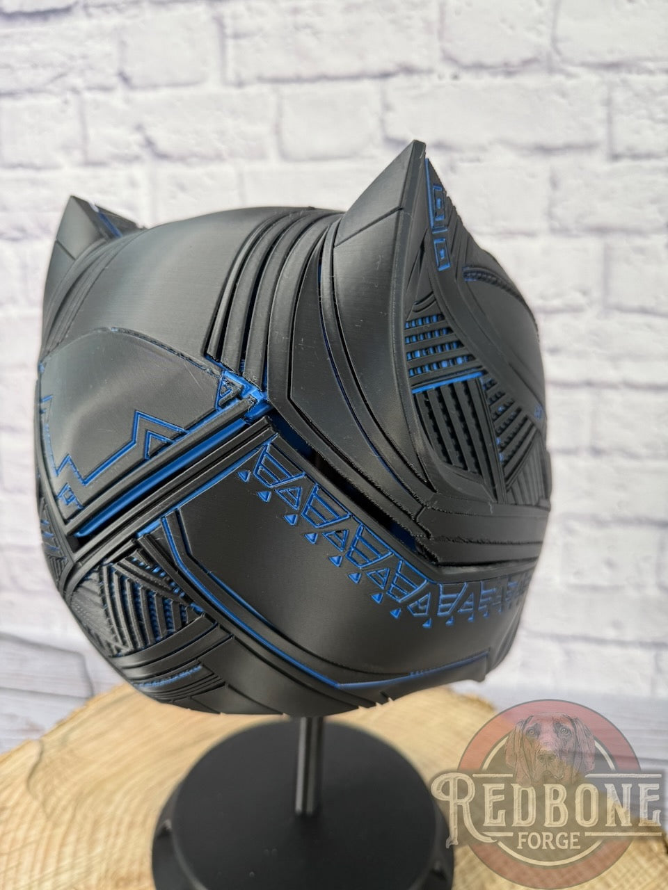 SCRATCH & DENT Black & Blue Tribal Cat Helmet