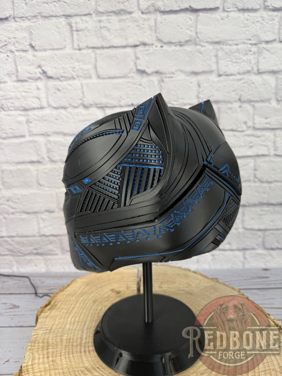 SCRATCH & DENT Black & Blue Tribal Cat Helmet