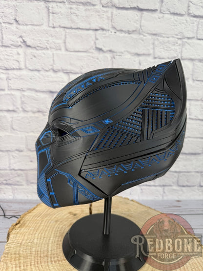 SCRATCH & DENT Black & Blue Tribal Cat Helmet